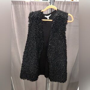 Black Faux Fur Vest